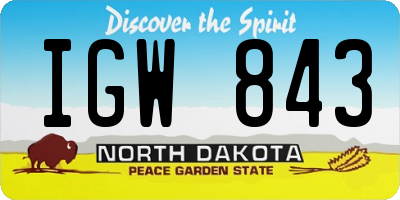 ND license plate IGW843