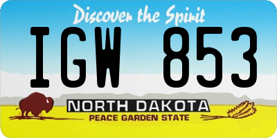 ND license plate IGW853