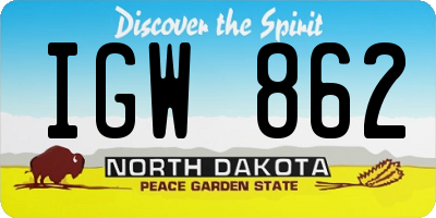 ND license plate IGW862