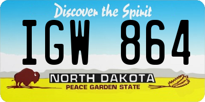 ND license plate IGW864
