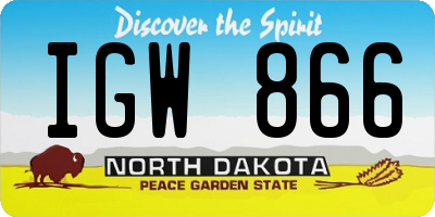 ND license plate IGW866