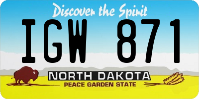 ND license plate IGW871