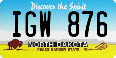 ND license plate IGW876