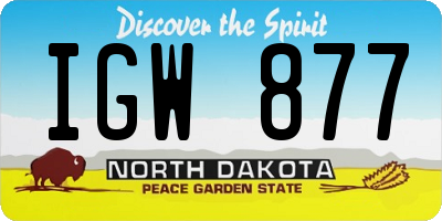ND license plate IGW877