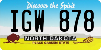 ND license plate IGW878