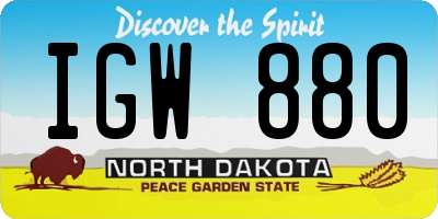 ND license plate IGW880