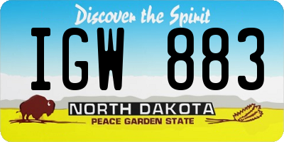 ND license plate IGW883