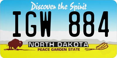 ND license plate IGW884