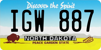 ND license plate IGW887