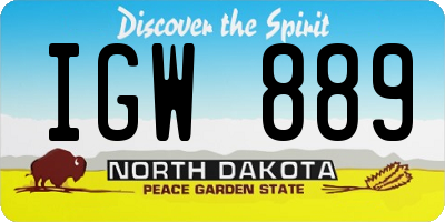 ND license plate IGW889