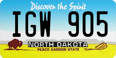 ND license plate IGW905