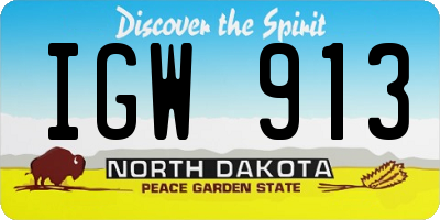 ND license plate IGW913