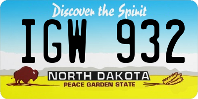 ND license plate IGW932