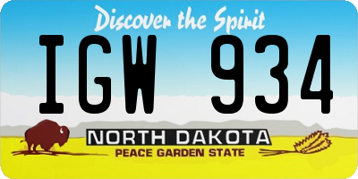 ND license plate IGW934