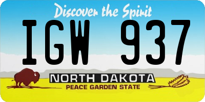 ND license plate IGW937