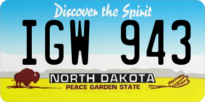 ND license plate IGW943