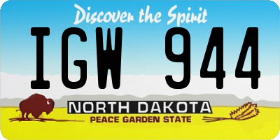 ND license plate IGW944