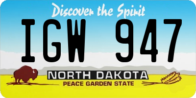 ND license plate IGW947