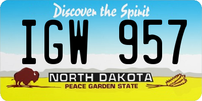ND license plate IGW957