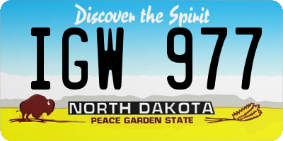 ND license plate IGW977