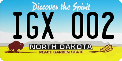 ND license plate IGX002