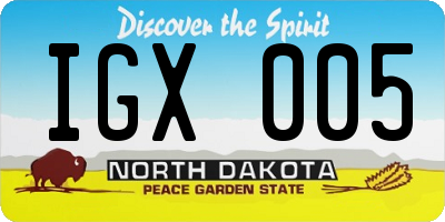 ND license plate IGX005