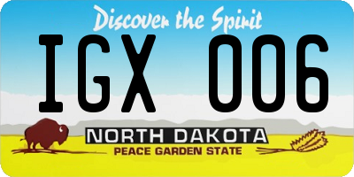 ND license plate IGX006