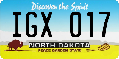 ND license plate IGX017