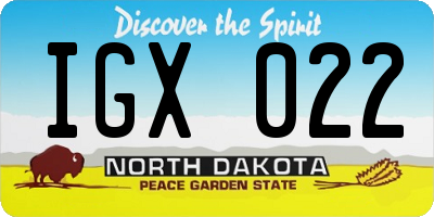 ND license plate IGX022
