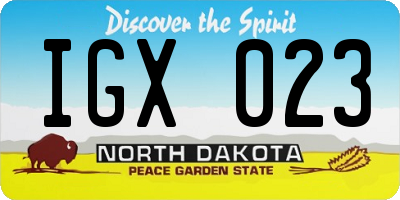 ND license plate IGX023