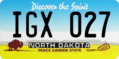 ND license plate IGX027