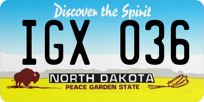 ND license plate IGX036