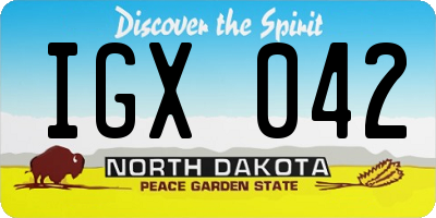 ND license plate IGX042