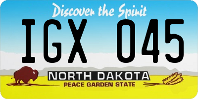 ND license plate IGX045