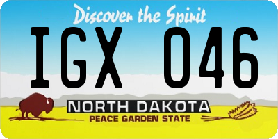 ND license plate IGX046