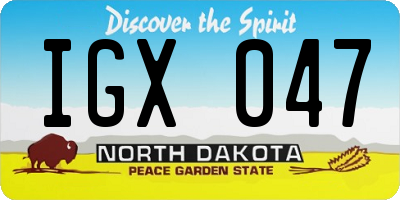 ND license plate IGX047