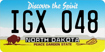 ND license plate IGX048