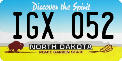 ND license plate IGX052