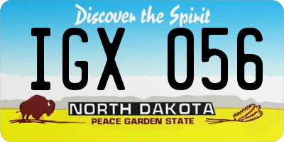 ND license plate IGX056