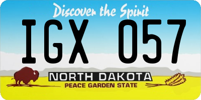 ND license plate IGX057