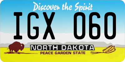 ND license plate IGX060