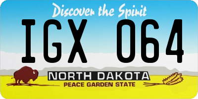 ND license plate IGX064