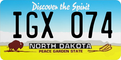 ND license plate IGX074