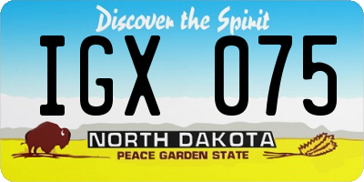 ND license plate IGX075
