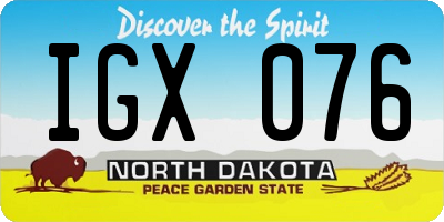 ND license plate IGX076
