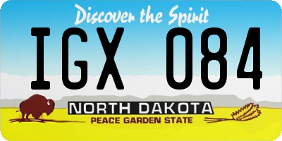 ND license plate IGX084