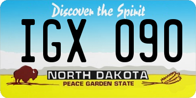 ND license plate IGX090