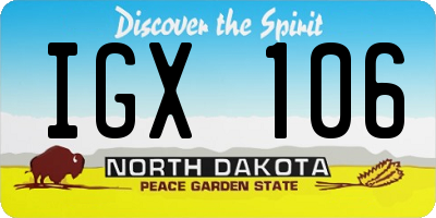 ND license plate IGX106