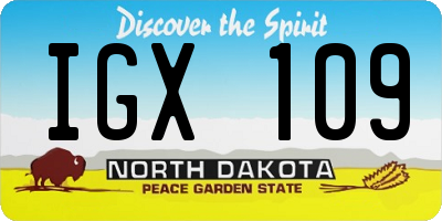 ND license plate IGX109