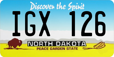 ND license plate IGX126